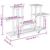 vidaXL Flower Stand With Wheels Natural Wood Solid Fir Wood Standard