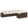 vidaXL Garden Sofa Set Brown, Cream White