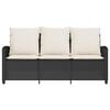 vidaXL Garden Sofa Black and Cream White