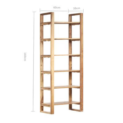 vidaXL Bookshelf 23.6"x15"x63" Solid Sheesham Wood