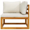 vidaXL Sectional Sofa Cream White Solid Acacia wood, 100% polyester fabric