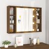 vidaXL Mirror Cabinet Brown Oak Engineered Wood, Acrylic Standard