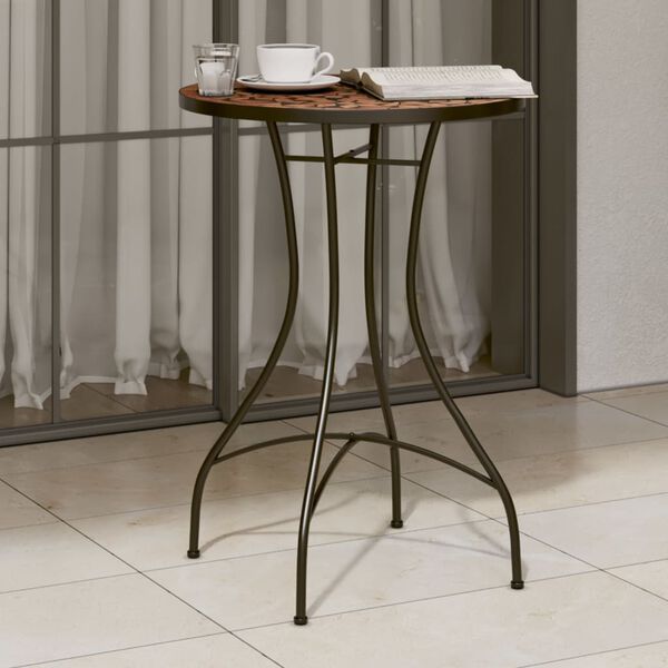 vidaXL Mosaic Bistro Table Terracotta Powder-coated iron 19.7 in x 27.6 in