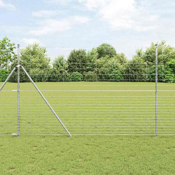 vidaXL Field Fence Gray 5.2'x 32.8'Steel