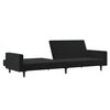 vidaXL Sofa Bed Black Velvet (100% polyester), wood, plastic Medium