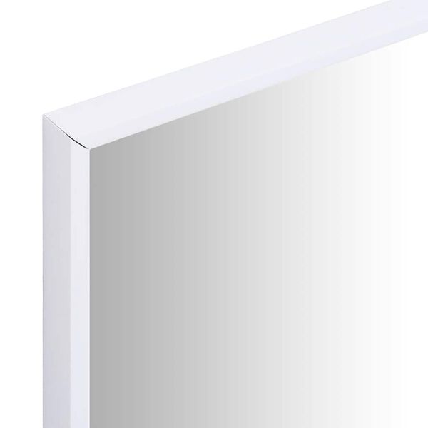 vidaXL Mirror White Glass 31.5x23.6 in Minimalistic Mirror