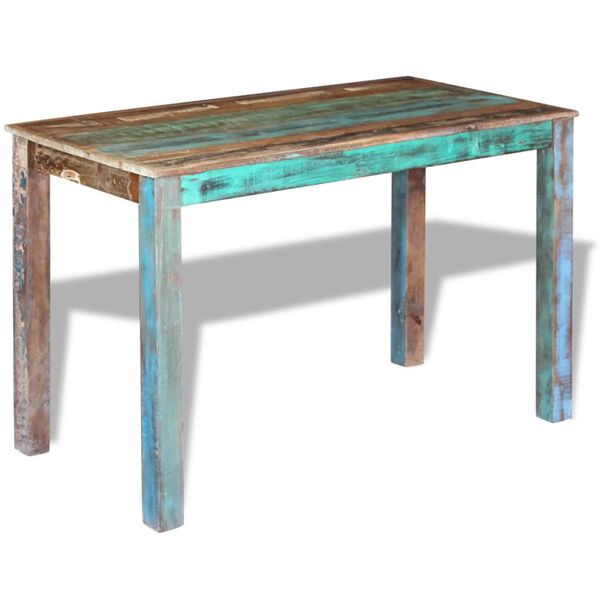 vidaXL Dining Table Multicolor Solid reclaimed wood 45.3 x 23.6 x 29.9 in