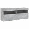 vidaXL 5 Piece TV Wall Units with LED Concrete Gray Engineered Wood