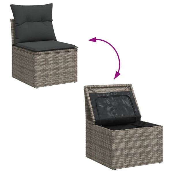 vidaXL Garden Sofa Set Grey
