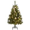 vidaXL Artificial Hinged Christmas Tree 150 LEDs & Ball Set 59.1"