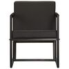 vidaXL Armchair Black Real leather and powder-coated steel Standard