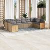 vidaXL Garden Sofa Set Beige with light gray cushions