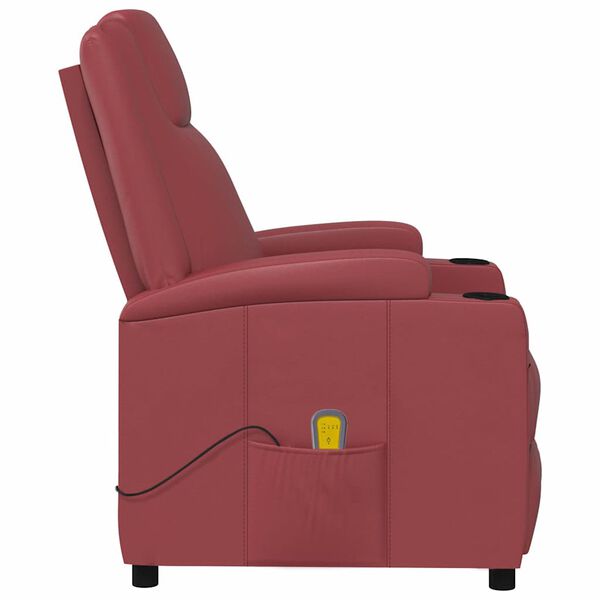 vidaXL Massage Reclining Chair Wine Red Faux Leather
