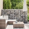 vidaXL Gabion Wall with Covers Galvanized Steel 118"x19.7"x59"