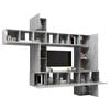 vidaXL TV Cabinet Set Set of 10 Concrete Grey Engineered wood