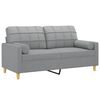 vidaXL 2-seater Sofa Light grey 100% polyester, metal, textilene 55.1 in