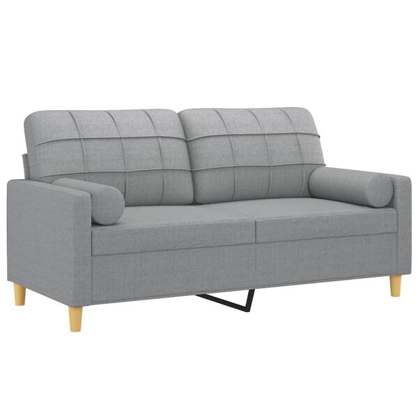 vidaXL 2-seater Sofa Light grey 100% polyester, metal, textilene 55.1 in