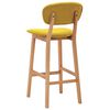 vidaXL Bar Chair Set of 2 Mustard Yellow Fabric Standard Footrest