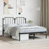 vidaXL Bed Frame Black Steel Double Bed Frame Rectangular Double Bed