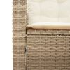 vidaXL Patio Sofa with Table and Cushions L-Shaped Beige Poly Rattan
