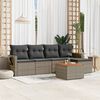vidaXL Garden Sofa Set Grey PE Rattan 6 Piece Modular