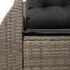 vidaXL Garden Sofa Grey PE rattan Large Adjustable Feet