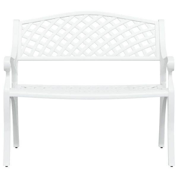 vidaXL Garden Bench White Cast Aluminum, Cast Iron Medium Durable
