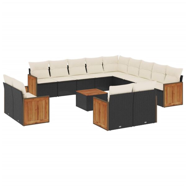 vidaXL Garden Sofa Set Black