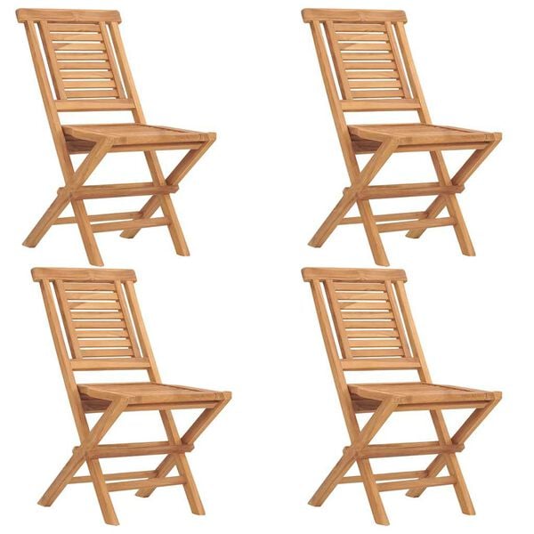 vidaXL Garden Dining Set Brown Solid Teak Wood Medium Foldable