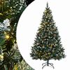 vidaXL Artificial Christmas Tree Green and white PVC, steel 47.2 in