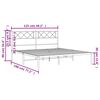 vidaXL Metal Bed Frame White Powder-Coated Steel Small Double Bed Frame