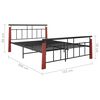 vidaXL Bed Frame Black, Dark Oak Powder-coated metal, solid oak wood
