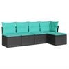 vidaXL Garden Sofa Set Black, Blue