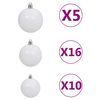 vidaXL Artificial Pre-lit Christmas Tree with Ball Set Gold 94.5" PET