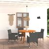 vidaXL 5 Piece Patio Dining Set Black
