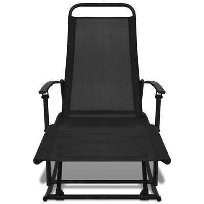 vidaXL Patio Rocking Chair Steel and Textilene Black
