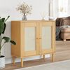 vidaXL Sideboard Brown Solid pine wood, Engineered wood, Poly rattan