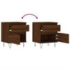 vidaXL Bedside Cabinet Set of 2 Brown oak Engineered wood, metal Medium