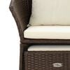 vidaXL Patio Lounge Set Brown and White PE Rattan, Steel Compact Durable