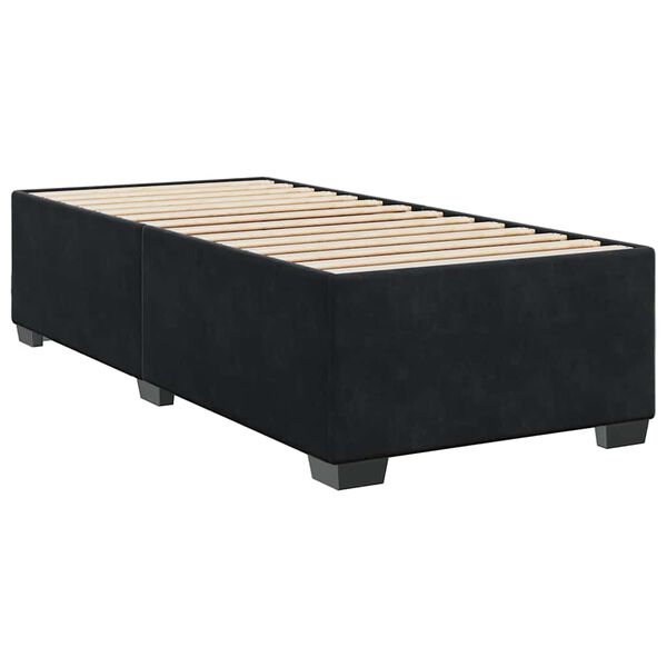 vidaXL Bed Frame Black Velvet, plywood, engineered wood Twin Bed Frame