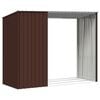 vidaXL Garden Shed Brown Galvanized Steel Large Garden Shed