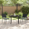 vidaXL Garden Dining Set 3 pcs Black Poly rattan