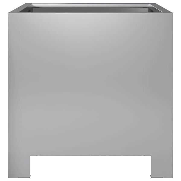vidaXL Garden Planter Silver Galvanized Steel Medium Durable