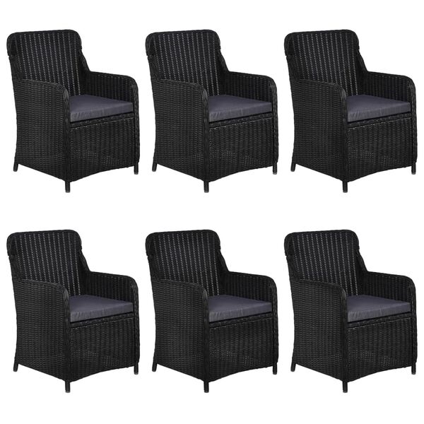 vidaXL Outdoor Dining Set Black Poly Rattan Large Durable