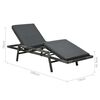 vidaXL Sunlounger Grey PE rattan Standard Adjustable Footrests