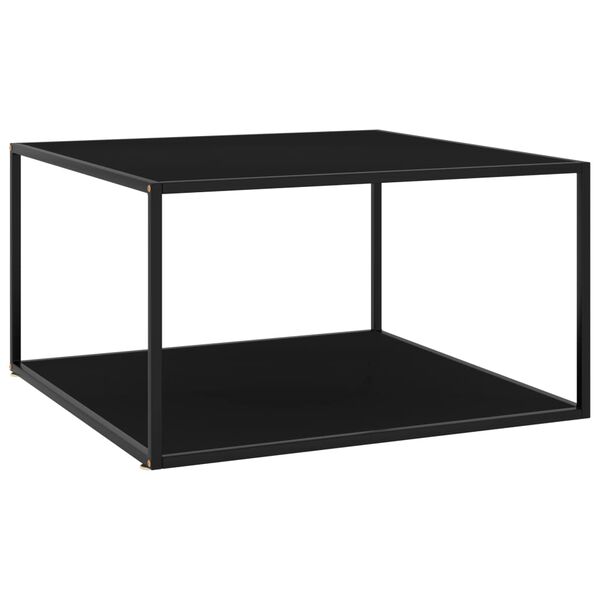 vidaXL Coffee Table Black Tempered glass, powder-coated steel Medium