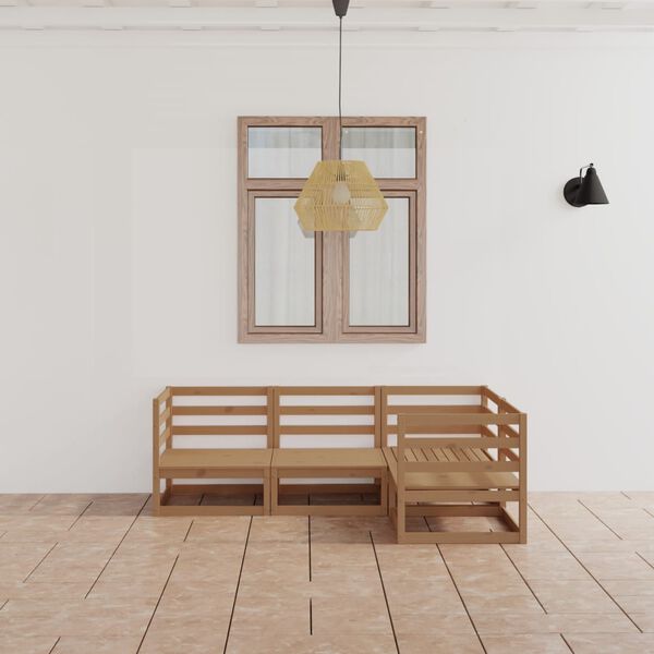 vidaXL Garden Lounge Set Honey brown Solid pine wood Medium Modular