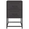 vidaXL Bedside Cabinet Black Steel Medium Bedside Cabinet Rectangular