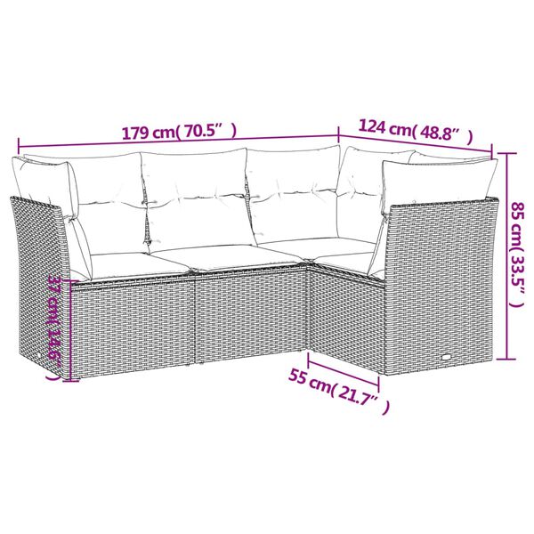 vidaXL Garden Sofa Set Light Grey, Dark Grey