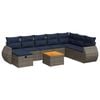 vidaXL 9 Piece Patio Sofa Set with Cushions Gray Poly Rattan